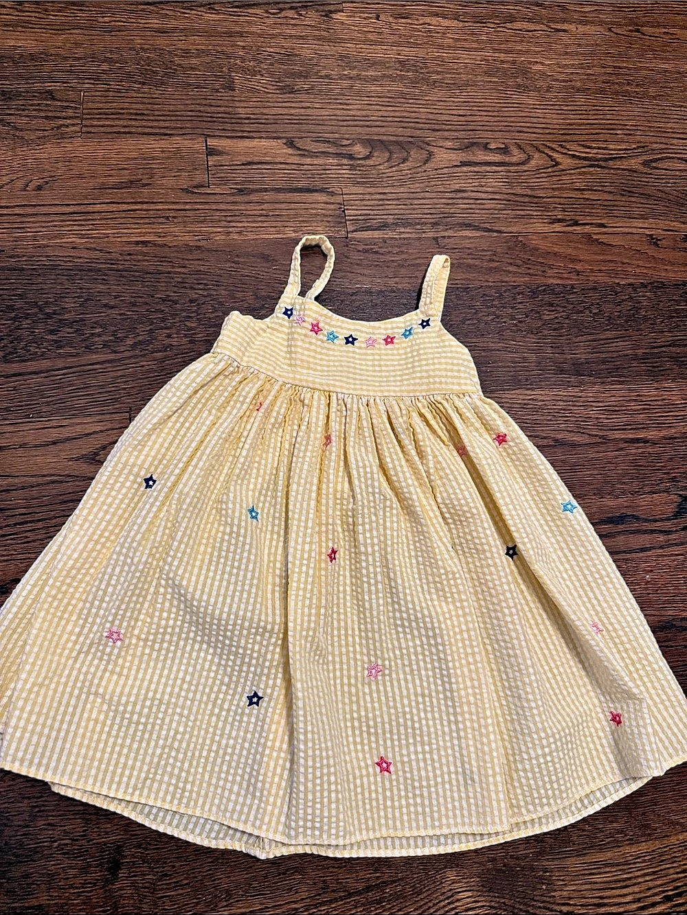 Counting Daisies Toddler Girls Woven Dress Yellow & White 4T